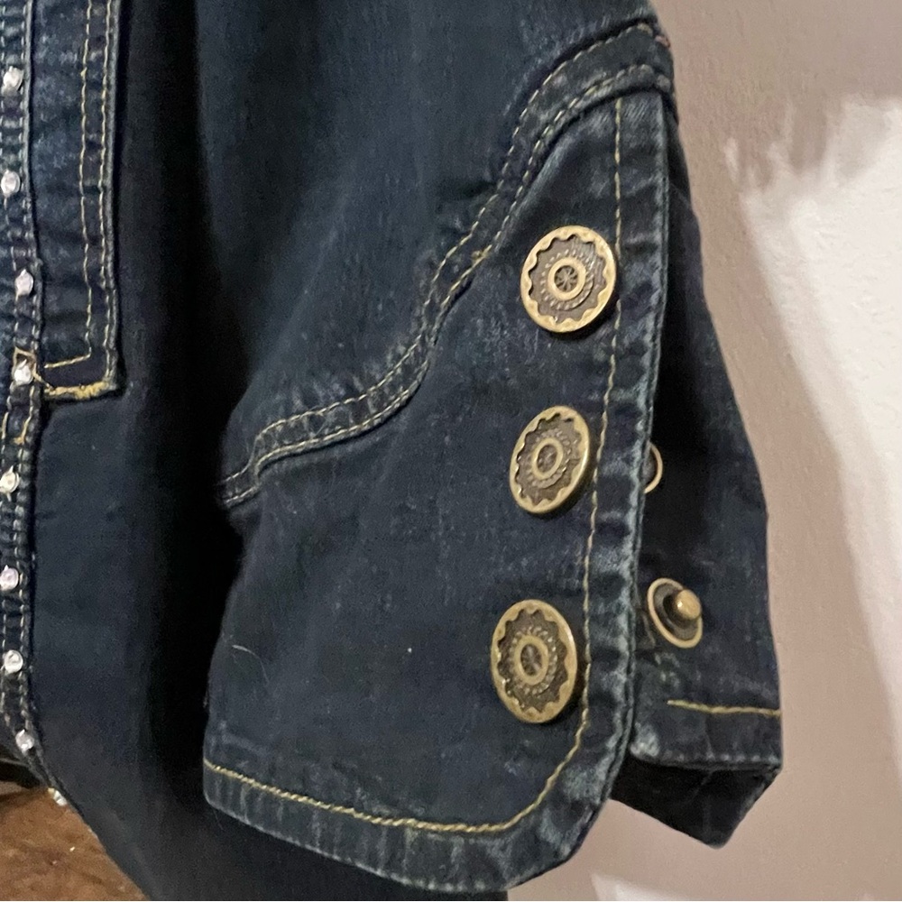 TKC Designs Long Sleeve Studded Denim Dress Western Rodeo - Picture 5 of 12